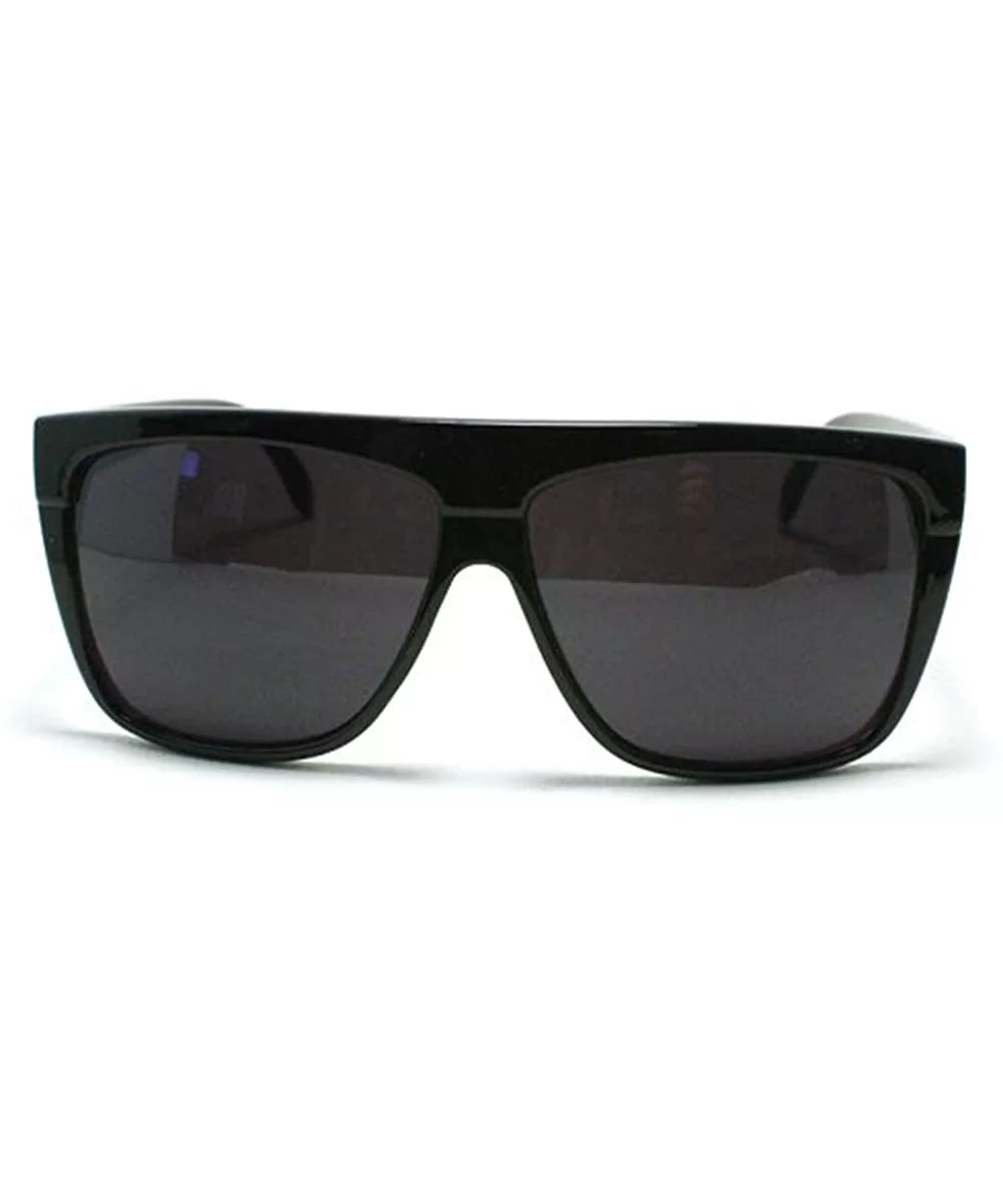 All Black Flat Top Oversized Mobster Shade - C4119JOA3KB $7.38 Oversized