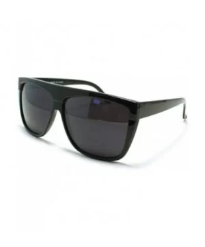 All Black Flat Top Oversized Mobster Shade - C4119JOA3KB $7.38 Oversized