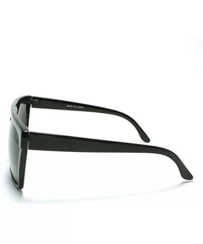 All Black Flat Top Oversized Mobster Shade - C4119JOA3KB $7.38 Oversized