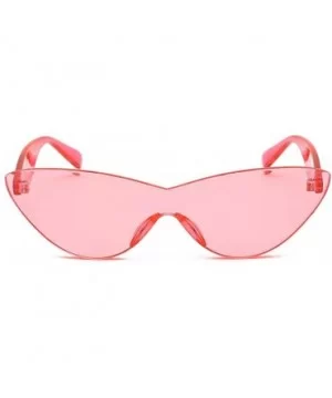 One Piece Lens Sunglasses Women Candy Color Cat Eye Sun Glasses for Ladies Gift - Red and Pink - CZ18KMSGEI2 $7.79 Cat Eye