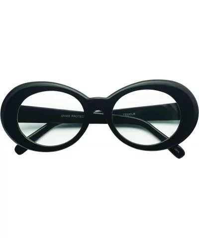 Original Classic Dark Oval Lens Kurt Cobain Inspired Nirvana Bold Trending Sunglasses - Black - Clear - CQ1864AM4S8 $6.69 Oval