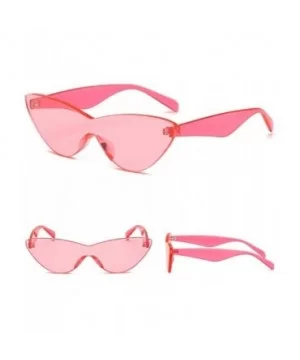 One Piece Lens Sunglasses Women Candy Color Cat Eye Sun Glasses for Ladies Gift - Red and Pink - CZ18KMSGEI2 $7.79 Cat Eye