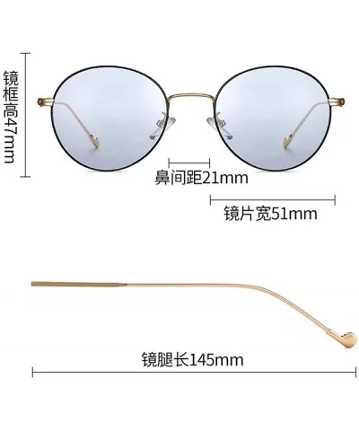 Vintage Round Frame Photochromic Polarized Sunglasses Unisex Fashion Designer Polarized Sunglasses - Black Silver - CJ1947DHX...