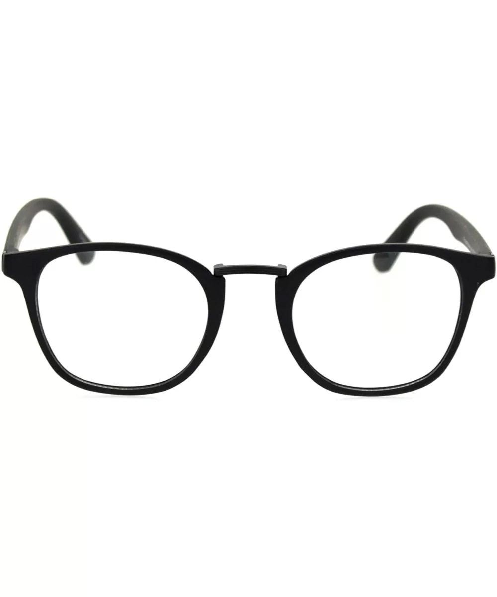 Mens Hipster Elegant Designer Horn Rim Clear Lens Eye Glasses - Matte Black Gunmetal - CA18S29T3Y0 $8.33 Rectangular