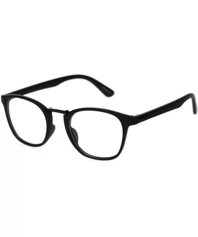 Mens Hipster Elegant Designer Horn Rim Clear Lens Eye Glasses - Matte Black Gunmetal - CA18S29T3Y0 $8.33 Rectangular