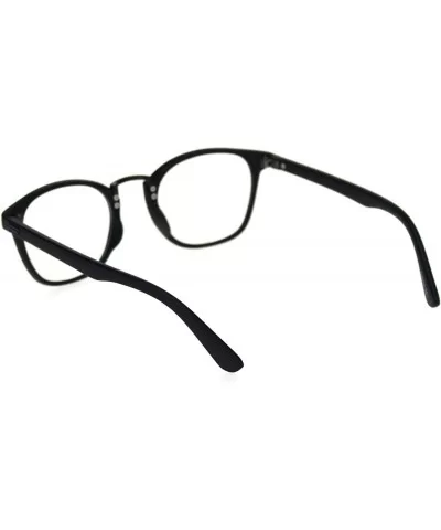 Mens Hipster Elegant Designer Horn Rim Clear Lens Eye Glasses - Matte Black Gunmetal - CA18S29T3Y0 $8.33 Rectangular