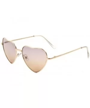 Oceanic Color Heart Shaped Metal Sunglasses - Brown - C81903SK9L4 $9.81 Butterfly