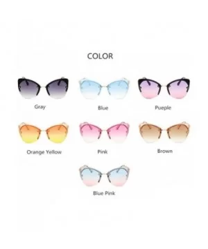 Women Cat's Eye Sunglasses Men Metal Temple Sunglass Women Marine Lens Eyeglasses - Blue - C018R0QS0CT $22.00 Cat Eye