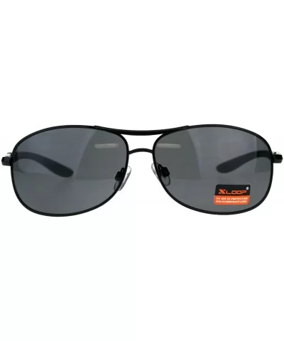 Xloop Sunglasses Mens Fashion Oval Spring Hinge Frame UV 400 - Black (Black) - CX18E2TDYGW $8.79 Oval