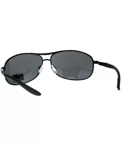 Xloop Sunglasses Mens Fashion Oval Spring Hinge Frame UV 400 - Black (Black) - CX18E2TDYGW $8.79 Oval