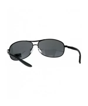 Xloop Sunglasses Mens Fashion Oval Spring Hinge Frame UV 400 - Black (Black) - CX18E2TDYGW $8.79 Oval