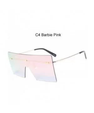 Oversized Sunglasses Vintage Rimless Eyewear - C4 Bardie Pink - CL199GZE08R $15.93 Square