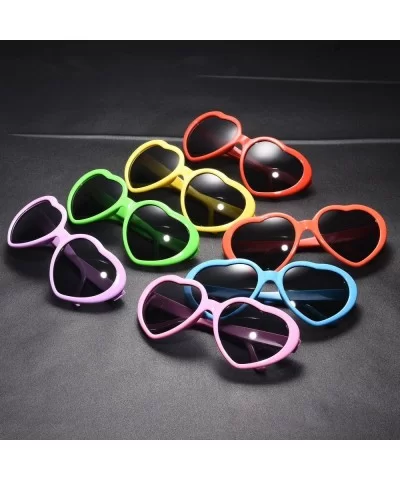 10 Packs Neon Colors Wholesale Heart Sunglasses - Pink - CA18CL47HYR $12.71 Oversized