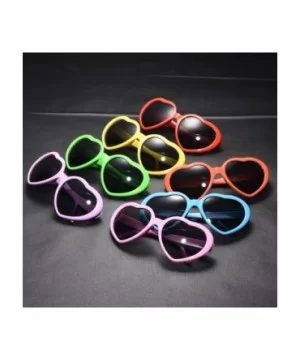 10 Packs Neon Colors Wholesale Heart Sunglasses - Pink - CA18CL47HYR $12.71 Oversized