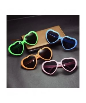 10 Packs Neon Colors Wholesale Heart Sunglasses - Pink - CA18CL47HYR $12.71 Oversized