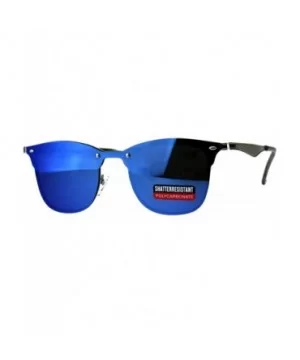 Color Mirror Rimless Hipster Half Rim Style Sunglasses - Blue - CG18CSGSQQ6 $8.09 Rimless