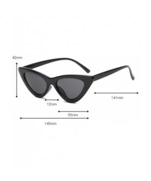 2Pcs Set Woman Girls Female Cat Eye Triangle Frame Sunglasses New UV400 - Black & Black Gray - CJ198CNYXEW $12.86 Cat Eye