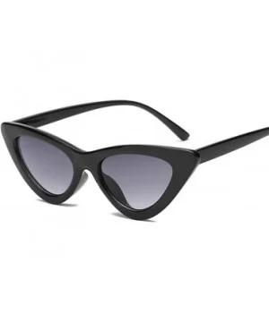 2Pcs Set Woman Girls Female Cat Eye Triangle Frame Sunglasses New UV400 - Black & Black Gray - CJ198CNYXEW $12.86 Cat Eye