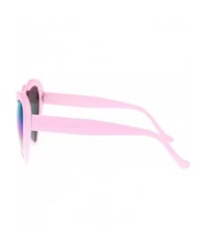 Womens Mirrored Rusta Mirror Lens Plastic Frame Heart Shape Sunglasses - Pink - CO11O208RFB $8.13 Oval