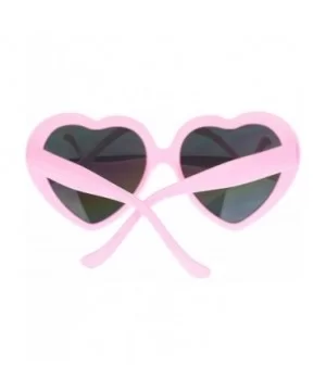 Womens Mirrored Rusta Mirror Lens Plastic Frame Heart Shape Sunglasses - Pink - CO11O208RFB $8.13 Oval