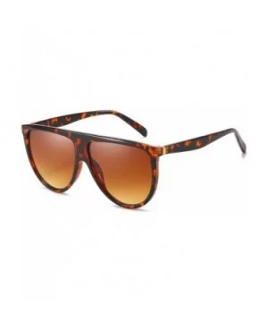 Square Oversized Sunglasses for Women Men Flat Top Fashion Sunnies - Leopard - CF18WIKORZ6 $5.98 Square