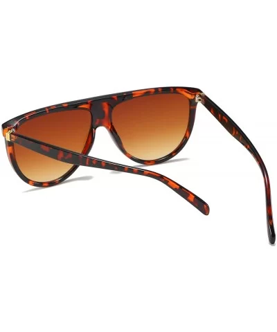 Square Oversized Sunglasses for Women Men Flat Top Fashion Sunnies - Leopard - CF18WIKORZ6 $5.98 Square