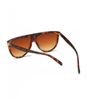 Square Oversized Sunglasses for Women Men Flat Top Fashion Sunnies - Leopard - CF18WIKORZ6 $5.98 Square