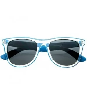 Candy Colorful Jolly Rancher Raver Rolling Transparent Horn Rimmed Sunglasses (Blue) - CP116Q2K715 $5.16 Wayfarer