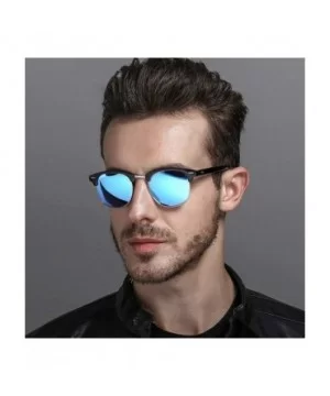 Semi-Rimless Sunglasses Women Men Polarized Retro Eyeglasses - C1 Lightblack Gray - CX194OSSIH5 $14.29 Round