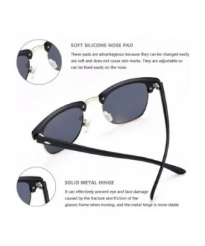 Semi Rimless Polarized Sunglasses Classic Half Frame Sun Glasses for Women Men UV Protection - CR194TD6YU5 $9.98 Semi-rimless