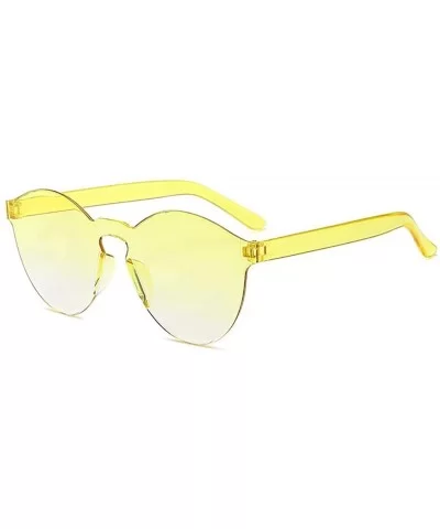 Unisex Fashion Candy Colors Round Frame UV Protection Outdoor Sunglasses Sunglasses - Yellow - C0190L7Q6YY $13.49 Round