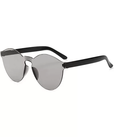 Unisex Fashion Candy Colors Round Outdoor Sunglasses Sunglasses - Silver - CC199I6SHCL $16.12 Round