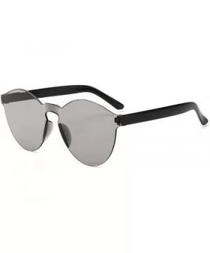 Unisex Fashion Candy Colors Round Outdoor Sunglasses Sunglasses - Silver - CC199I6SHCL $16.12 Round