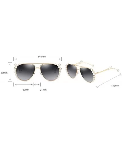 European and American trendscross-border pearl models unisex sunglasses - White Mercury - CB18H32C7MT $8.55 Oval