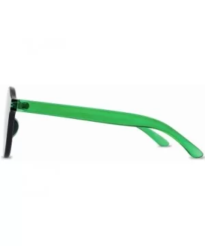 One Piece Rimless Sunglasses Transparent Candy Color Tinted Eyewear - Green - CV18D4LHAUX $7.44 Oversized