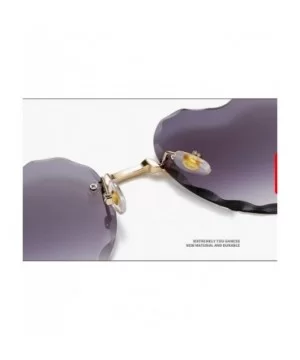 Heart-Shaped Rimless Sunglasses Women Gradient Lens Shade UV Protection - C5 - CP190NANQ60 $6.44 Rimless