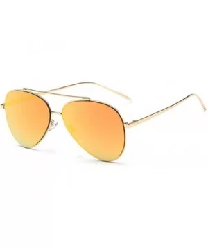 Unisex Polarized Sunglasses Thin Frame colorful Lens UV400 protection - Gold/Red - C8128ECGYH5 $16.01 Oversized