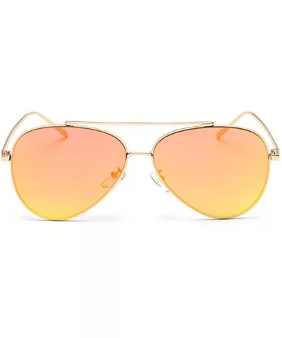 Unisex Polarized Sunglasses Thin Frame colorful Lens UV400 protection - Gold/Red - C8128ECGYH5 $16.01 Oversized