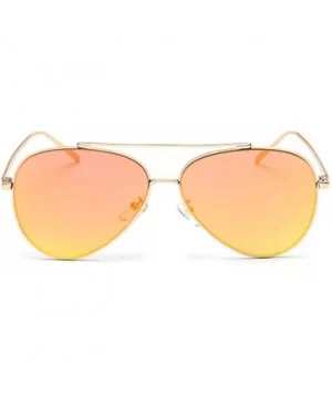 Unisex Polarized Sunglasses Thin Frame colorful Lens UV400 protection - Gold/Red - C8128ECGYH5 $16.01 Oversized