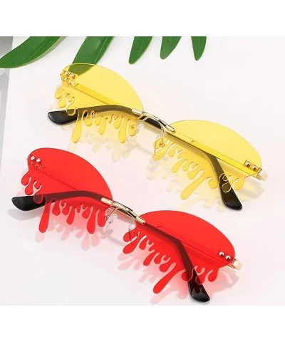 Sunglasses Trending Irregular Eyewear Rimless - Yellow - CB198Q4N3RC $5.40 Oversized