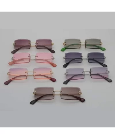 Rimless Sunglasses Women Accessories 2019 Rectangle Female Sun Glasses Eyewear - As in Photo-3 - CY18W6IC2M7 $27.82 Oversized