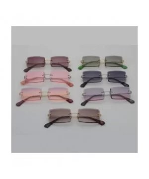 Rimless Sunglasses Women Accessories 2019 Rectangle Female Sun Glasses Eyewear - As in Photo-3 - CY18W6IC2M7 $27.82 Oversized