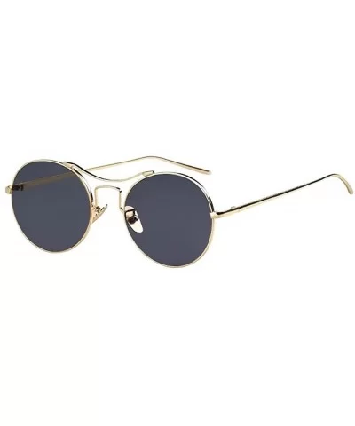 Korean metal sunglasses - Black Color - CI12JTEBTCH $31.75 Goggle