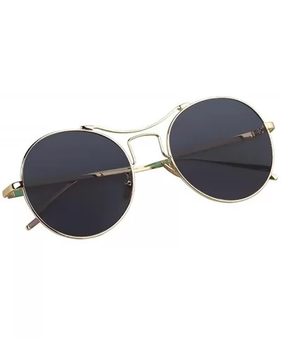 Korean metal sunglasses - Black Color - CI12JTEBTCH $31.75 Goggle