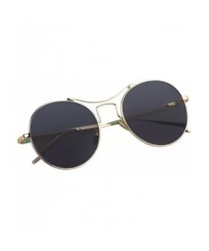 Korean metal sunglasses - Black Color - CI12JTEBTCH $31.75 Goggle