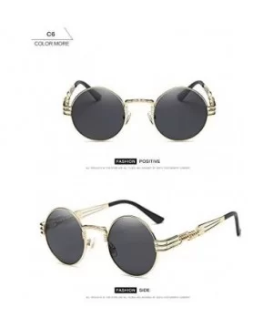 John Lennon Round Sunglasses Steampunk Metal Frame - Two Pairs Pack Black/Gold Black - CK184X8UER2 $17.73 Oversized