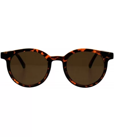 Designer Fashion Sunglasses Round Horn Rim Unisex Shades UV 400 - Tortoise - CM18HSDOI3L $8.15 Round