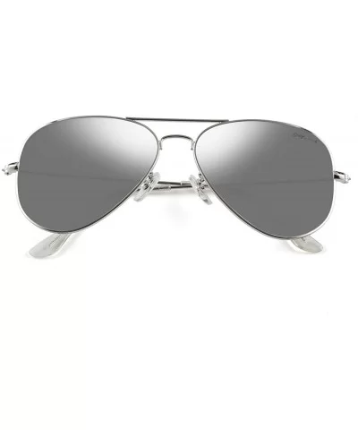 Polarized Classic Aviator Shaped Sunglasses Lightweight Style for Men Women - Silver Frame / Silver Lens - CS187XLWX89 $14.05...