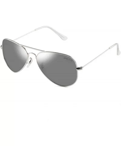 Polarized Classic Aviator Shaped Sunglasses Lightweight Style for Men Women - Silver Frame / Silver Lens - CS187XLWX89 $14.05...