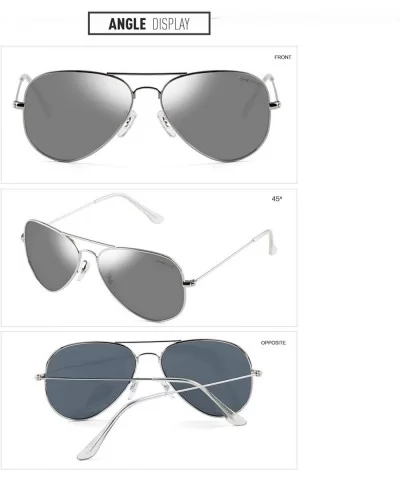 Polarized Classic Aviator Shaped Sunglasses Lightweight Style for Men Women - Silver Frame / Silver Lens - CS187XLWX89 $14.05...